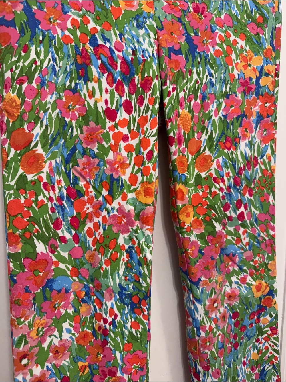 J. McLaughlin Floral Straight-Leg Pants in Green, Pink & Orange - Picture 2 of 3